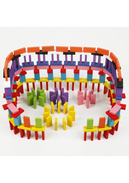 100 Adet Gökkuşağı Domino Bebek Bebek Erken Eğitim Eğitici Oyuncaklar (Yurt Dışından)