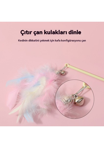 Dayanıklı Uzun Çubuk Renkli Tüy Komik Kedi Çubuk Oyuncak (Yurt Dışından)