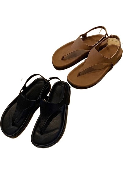 Kadınlar Için Minimalist Mizaçlı Parmak Arası Terlikler Retro Klipsli Burun Düz Tabanlı Niş Roma Tarzı Sandaletler (Yurt Dışından) fiyatları