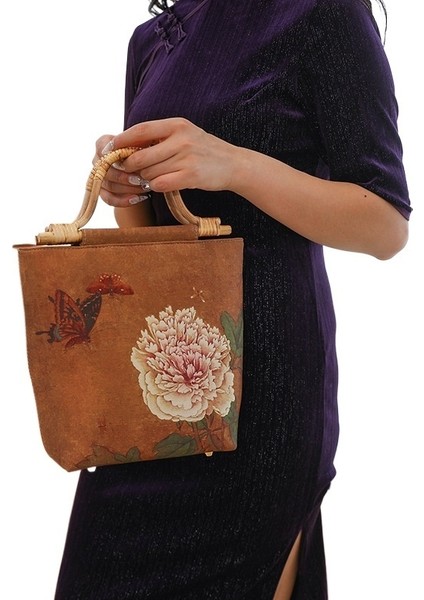 Antika Cheongsam Ziyafet Debriyajı Rattan Saplı Küçük Kare Çanta (Yurt Dışından) fiyatları
