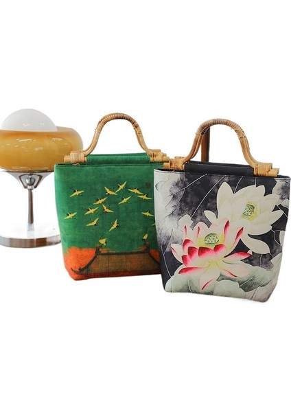 Antika Cheongsam Ziyafet Debriyajı Rattan Saplı Küçük Kare Çanta (Yurt Dışından) fırsatları