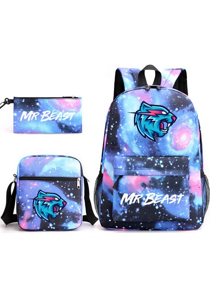 Mrbrast'tan 3'lü Mr Beast Okul Sırt Çantası Seti (Yurt Dışından)