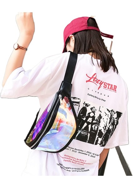 Renkli Bel Çantası Lazer Kadın Göğüs Çantası Açık Hava Koşu Su Geçirmez Haberci Çantası Şeffaf (Yurt Dışından) modelleri