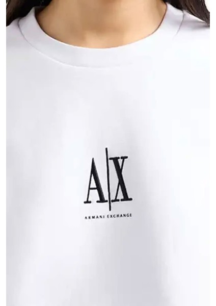 Kadın Bisiklet Yaka Sweatshirt - Beyaz modelleri