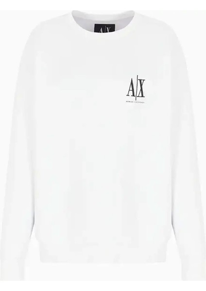 Kadın Bisiklet Yaka Sweatshirt - Beyaz fırsatları