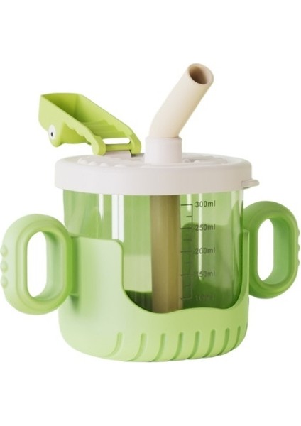 Çocuk Su Bardağı Doğrudan Içme Bardağı Pipetli Bardak Plastik Bebek Öğrenme Içme Bardağı Çift Amaçlı Bardak Çizgi Film Çift Kulaklı Bardak (Yurt Dışından)