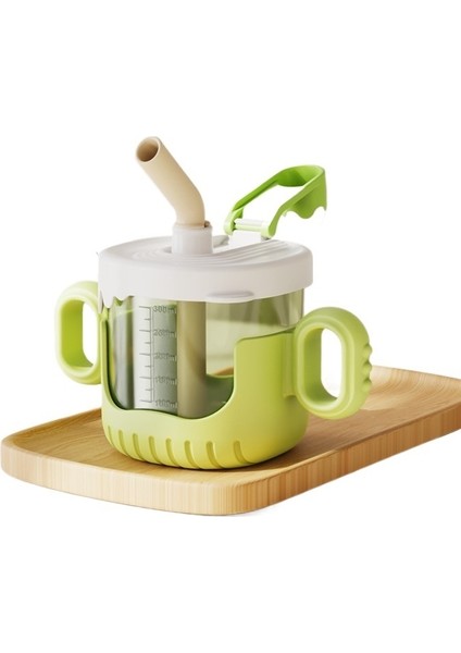 Çocuk Su Bardağı Doğrudan Içme Bardağı Pipetli Bardak Plastik Bebek Öğrenme Içme Bardağı Çift Amaçlı Bardak Çizgi Film Çift Kulaklı Bardak (Yurt Dışından)