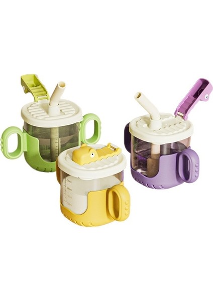 Çocuk Su Bardağı Doğrudan Içme Bardağı Pipetli Bardak Plastik Bebek Öğrenme Içme Bardağı Çift Amaçlı Bardak Çizgi Film Çift Kulaklı Bardak (Yurt Dışından) fiyatları