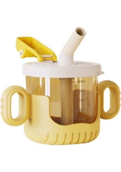 Çocuk Su Bardağı Doğrudan Içme Bardağı Pipetli Bardak Plastik Bebek Öğrenme Içme Bardağı Çift Amaçlı Bardak Çizgi Film Çift Kulaklı Bardak (Yurt Dışından)