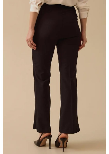 Kadın Yüksek Bel Cepli Bilek Boy Pantolon - Siyah fiyatları