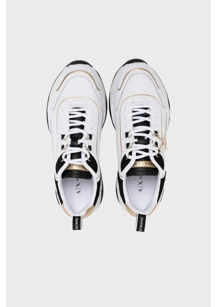 Kadın Armani Exchange Kalın Tabanlı Sneaker Ayakkabı - Beyaz modelleri