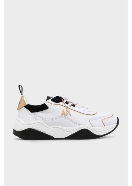 Kadın Armani Exchange Kalın Tabanlı Sneaker Ayakkabı - Beyaz fırsatları