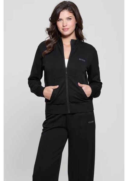 Kadın Gelsey Full Fermuarlı Sweatshirt - Siyah