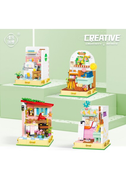 Yeni Monte Edilmiş Puzzle Yapı Taşları Buket Oyuncak Dekorasyon Hediyesi (Yurt Dışından)