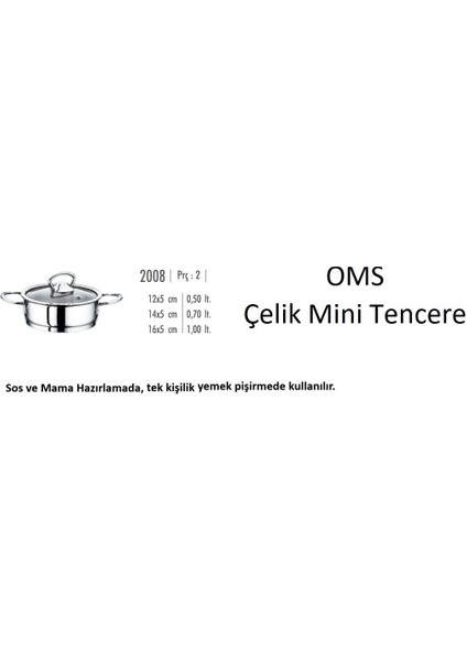 Collection 3'lü Mini Tencere Takımı (Düz-Basık)