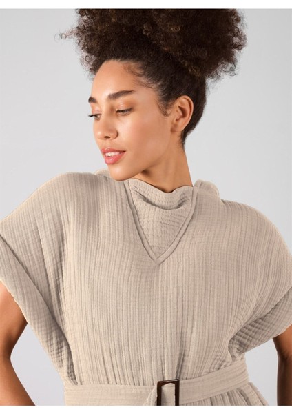 Kapitone Vest Bej