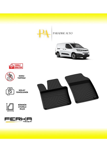 Toyota Proace City Ön 2 Parça 2020 ve Üstü 4d Havuzlu Paspas