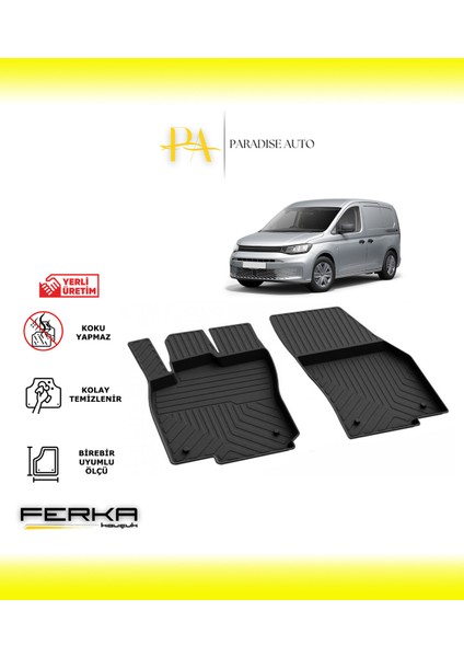 Volkswagen Caddy 5 Ön 2 Parça 2020 ve Üstü 4d Havuzlu Paspas