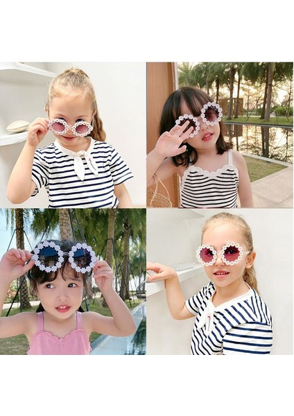 Yeni Çocuk Güneş Gözlüğü Çocuk Yuvarlak Çiçek Güneş Gözlüğü Kızlar Erkek Bebek Spor Tonları Gözlük UV400 Açık Güneş Koruma Gözlük (Yurt Dışından) fırsatları