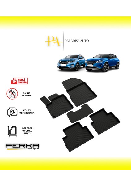 Nissan Qashqai 3 Dizel-Benzin 2021 ve Üstü 4d Havuzlu Paspas