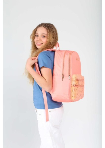 Magic Dreams Sırt Çantası Taşlı Pullu Somon K1731 fiyatları