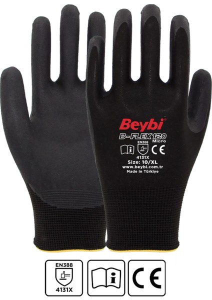 B-FLEX120 Micro Köpük Nitril Eldiven No:10 12 Çift