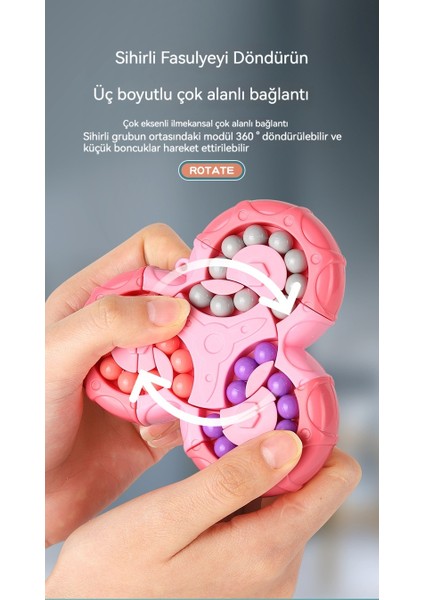 Çocuklar Için Eğitimsel Düşünme Eğitim Oyuncakları, Altı Taraflı Dönen Birlikte Çalışan Sihirli Fasulye Küpü, Parmak Ucu Gyro, Beyin Dekompresyonu (Yurt Dışından)