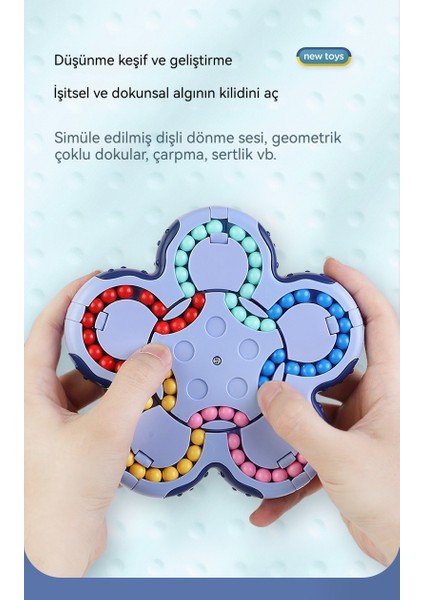 Sihirli Tekerlek Top Labirent Rubik Küp On Taraflı Sihirli Topu Dönen Çift Taraflı Top Sihirli Fasulye Dekompresyon Oyuncağı (Yurt Dışından)