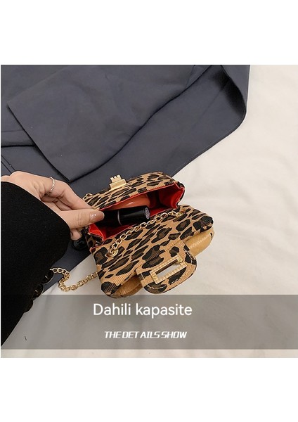 Leopar Baskı Çocuk Karikatür Kedi Zincir Çanta Taşınabilir Crossbody Çanta Oyuncak Bebek Çanta (Yurt Dışından) modelleri