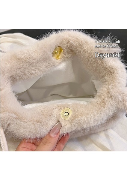 Büyük Kapasiteli El Omuz Crossbody Çanta Peluş Çanta (Yurt Dışından)