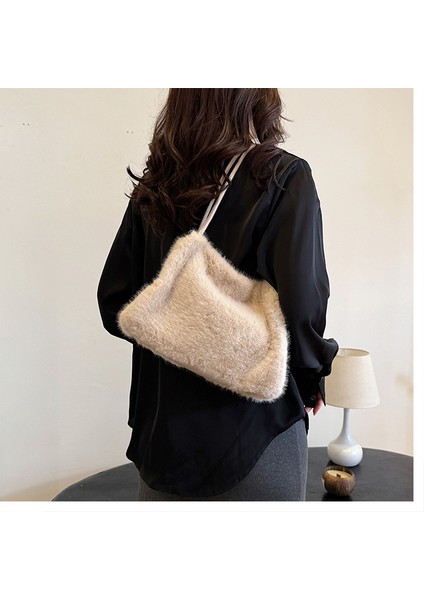 Büyük Kapasiteli El Omuz Crossbody Çanta Peluş Çanta (Yurt Dışından)