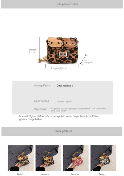 Leopar Baskı Çocuk Karikatür Kedi Zincir Çanta Taşınabilir Crossbody Çanta Oyuncak Bebek Çanta (Yurt Dışından) fiyatları