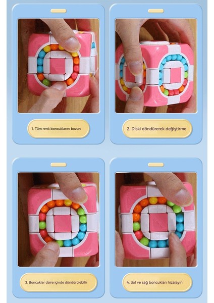 Çocuk Eğitimsel Rulo Üçüncü Seviye Rubik Küpü Dekompresyon Parmak Ucu Döner Sihirli Fasulye Oyuncağı (Yurt Dışından)