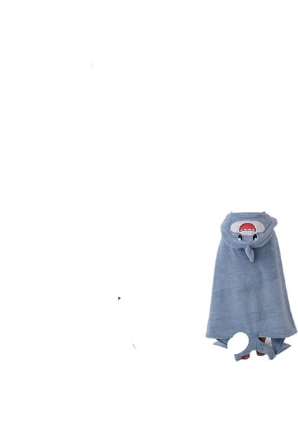 Mercan Kadife Karikatür Çocuk Kapşonlu Banyo Havlusu Bebek Banyo Emici Pelerin Bebek Sevimli Giyilebilir Büyük Pelerin (Yurt Dışından)