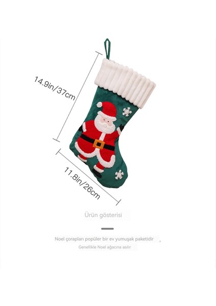 Noel Çorap Yaşlı Çocuk Hediye Şeker Çanta Noel Ağacı Şömine Dekorasyon Çorap (Yurt Dışından)