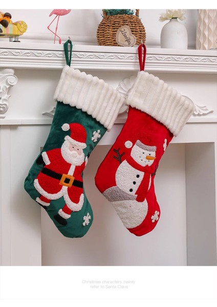 Noel Çorap Yaşlı Çocuk Hediye Şeker Çanta Noel Ağacı Şömine Dekorasyon Çorap (Yurt Dışından)