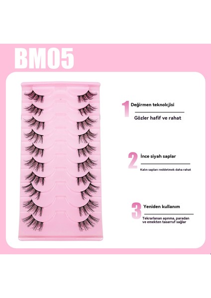 12MM Moda Kalın ve Sert Saplı Sahte Kirpikler (Yurt Dışından)