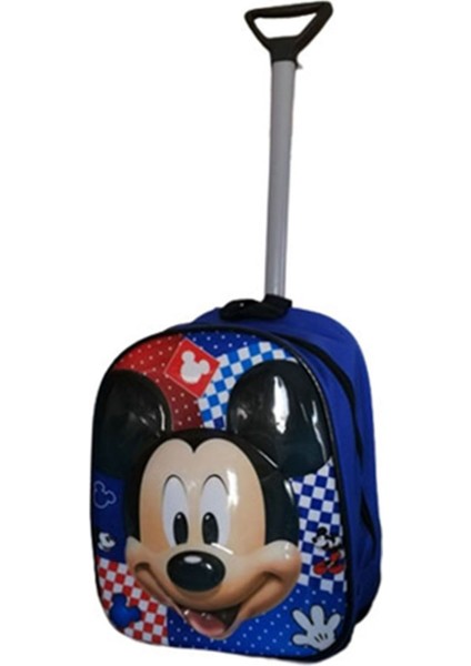 Anaokulu Çekçekli Çanta (4-7 Yaş) Miki Mavi GB005