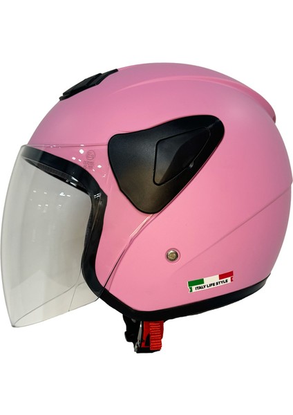 Sw 733 Mat Siyah Beyaz Pembe Yarım Kask modelleri