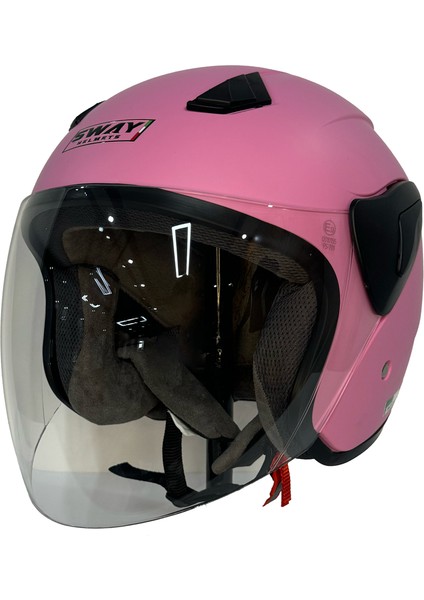 Sw 733 Mat Siyah Beyaz Pembe Yarım Kask fırsatları