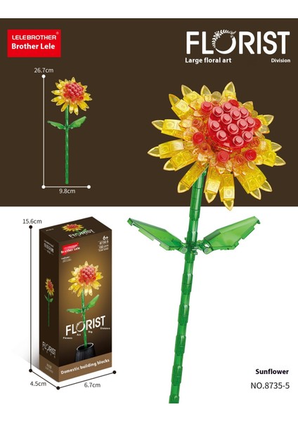 Çiçek Blok Maket Puzzle Yapboz Hediyelik El Yapımı Süs (Yurt Dışından)
