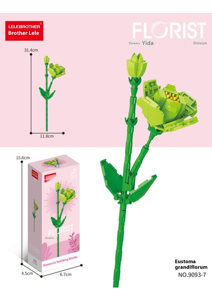 Çiçek Blok Maket Puzzle Yapboz Hediyelik El Yapımı Süs (Yurt Dışından)