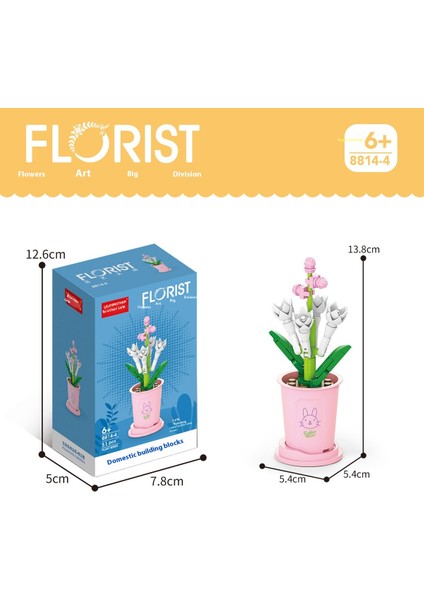 Çiçek Blok Maket Puzzle Yapboz Hediyelik El Yapımı Süs (Yurt Dışından)