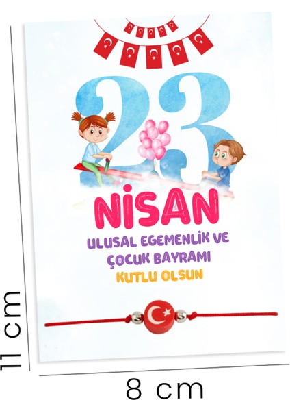 | 23 Nisan Şans Bileklikli Kart Seti (24'lü) | Çocuk Bayramı Hediyelik Kartları