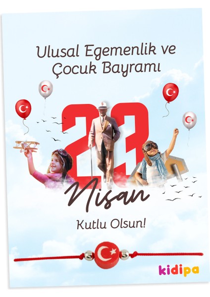 | 23 Nisan Şans Bileklikli Kart Seti (24'lü) | Çocuk Bayramı Hediyelik Kartları