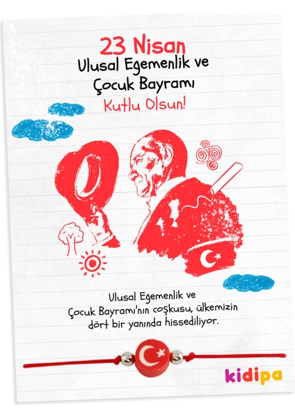 | 23 Nisan Şans Bileklikli Kart Seti (24'lü) | Çocuk Bayramı Hediyelik Kartları