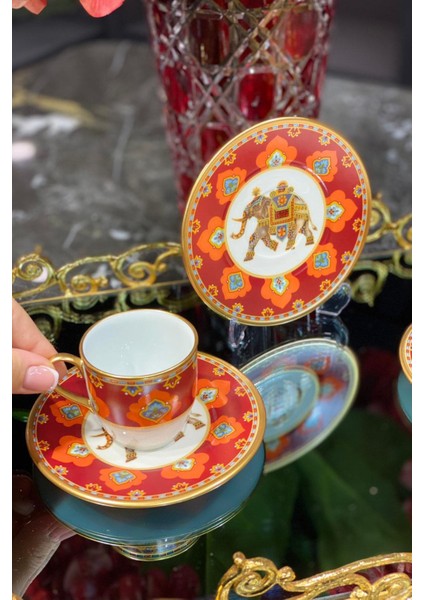 Luxury Semerkand Fil 6 Lı Türk Kahve Fincanı 1 Adet