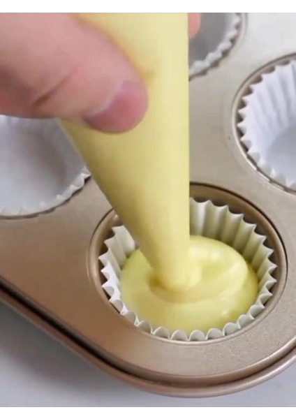 Luxury 2'li Set Krema Sıkma Torbası Seti/ 100 Adet Muffin Cupcake Kek Kapsülü 1 Adet