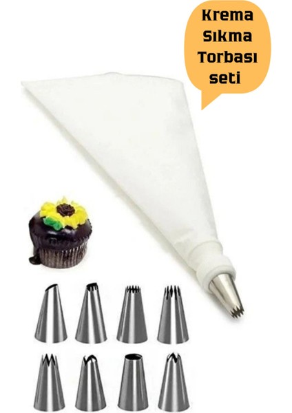 Luxury 2'li Set Krema Sıkma Torbası Seti/ 100 Adet Muffin Cupcake Kek Kapsülü 1 Adet