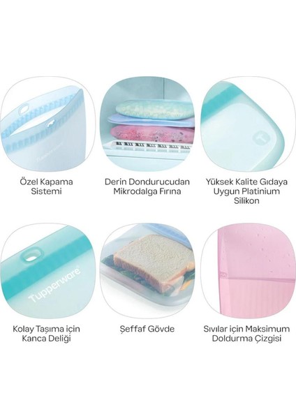 Luxury Silikon Orta Ince Yemek Taşıma Çantası 1 Adet